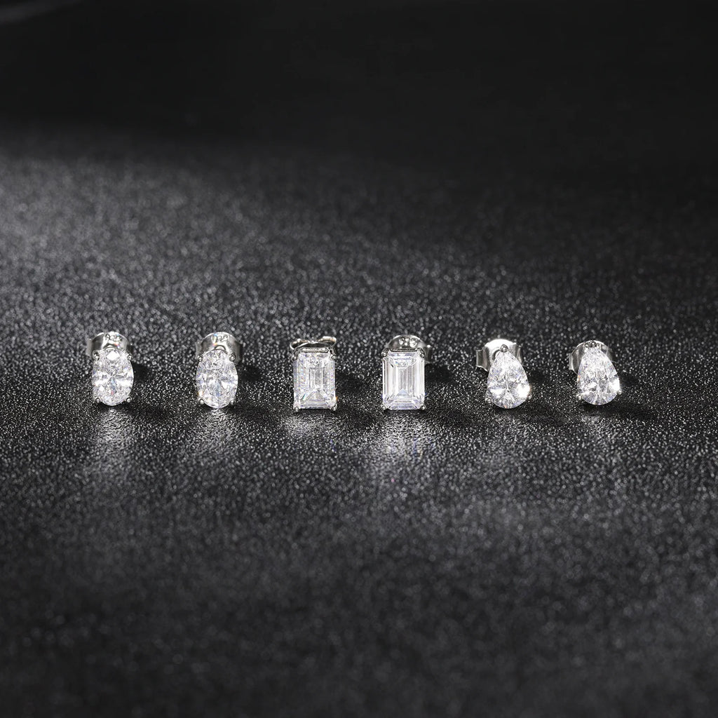 1 Carat Teardrop Cut CZ Stud Earrings for Women – 925 Sterling Silver, Valentine's Day Gift