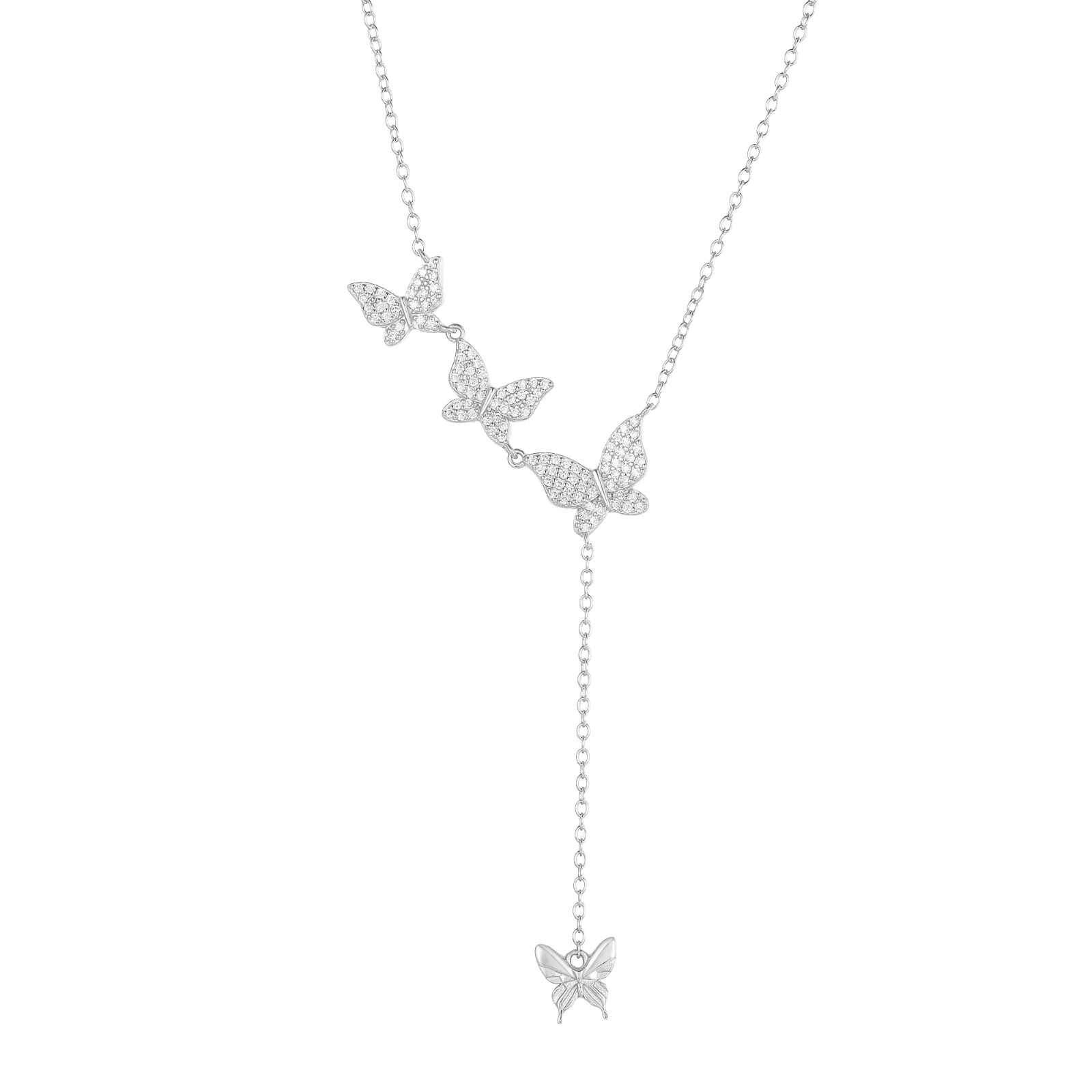 Butterfly Pendant Necklace for Women – 925 Sterling Silver with Zircon, Ideal Gift for Anniversary or Engagement