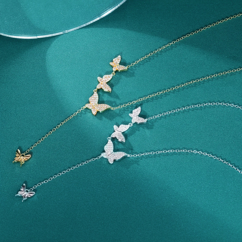 Butterfly Pendant Necklace for Women – 925 Sterling Silver with Zircon, Ideal Gift for Anniversary or Engagement