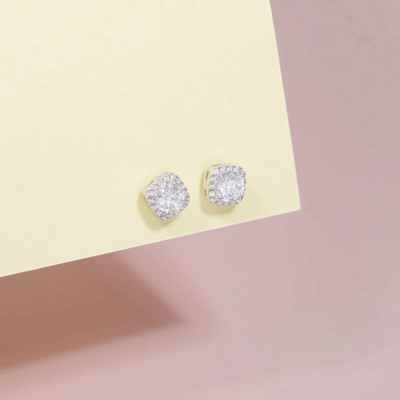 0.5CT Round Cubic Zirconia Stud Earrings for Women – 925 Sterling Silver, 18K Gold Plated