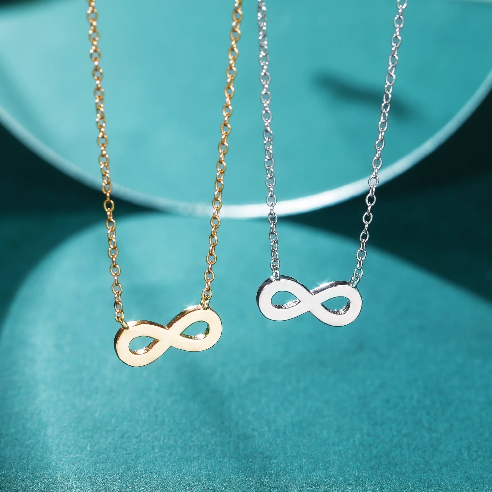 Infinity Pendant Necklace for Women – 925 Sterling Silver with Zircon, Rhodium or Gold Plated, Elegant Gift for Anniversary or Party