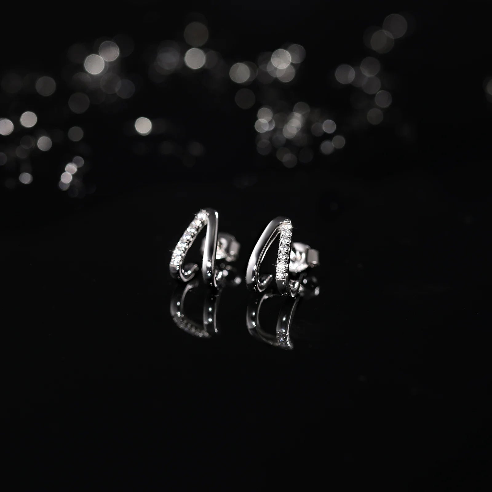 925 Sterling Silver V-Shape Stud Earrings for Women – Cubic Zirconia Fashion Jewelry Gift