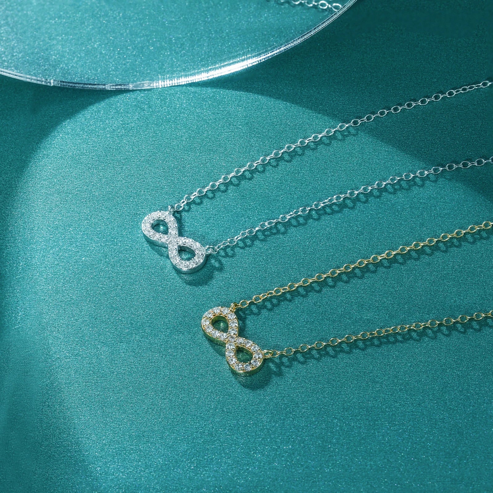 Infinity Pendant Necklace for Women – 925 Sterling Silver with Zircon, Rhodium or Gold Plated, Elegant Gift for Anniversary or Party