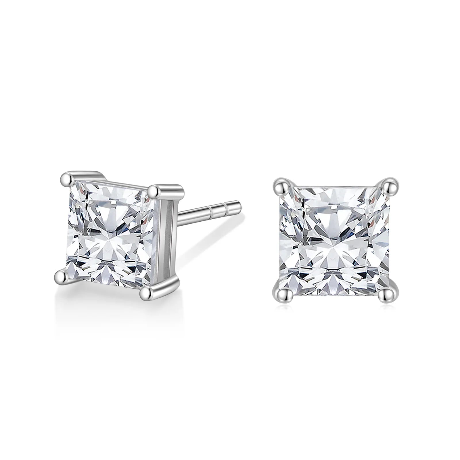 1CT Princess Cut CZ Stud Earrings for Women – 925 Sterling Silver, Perfect for Anniversary or Gifting