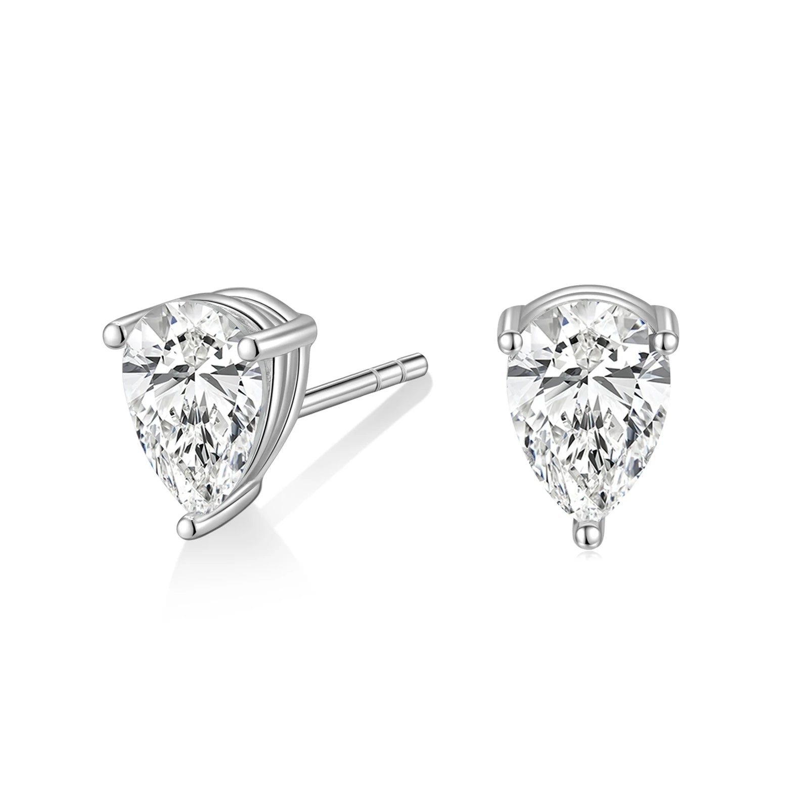 1 Carat Teardrop Cut CZ Stud Earrings for Women – 925 Sterling Silver, Valentine's Day Gift