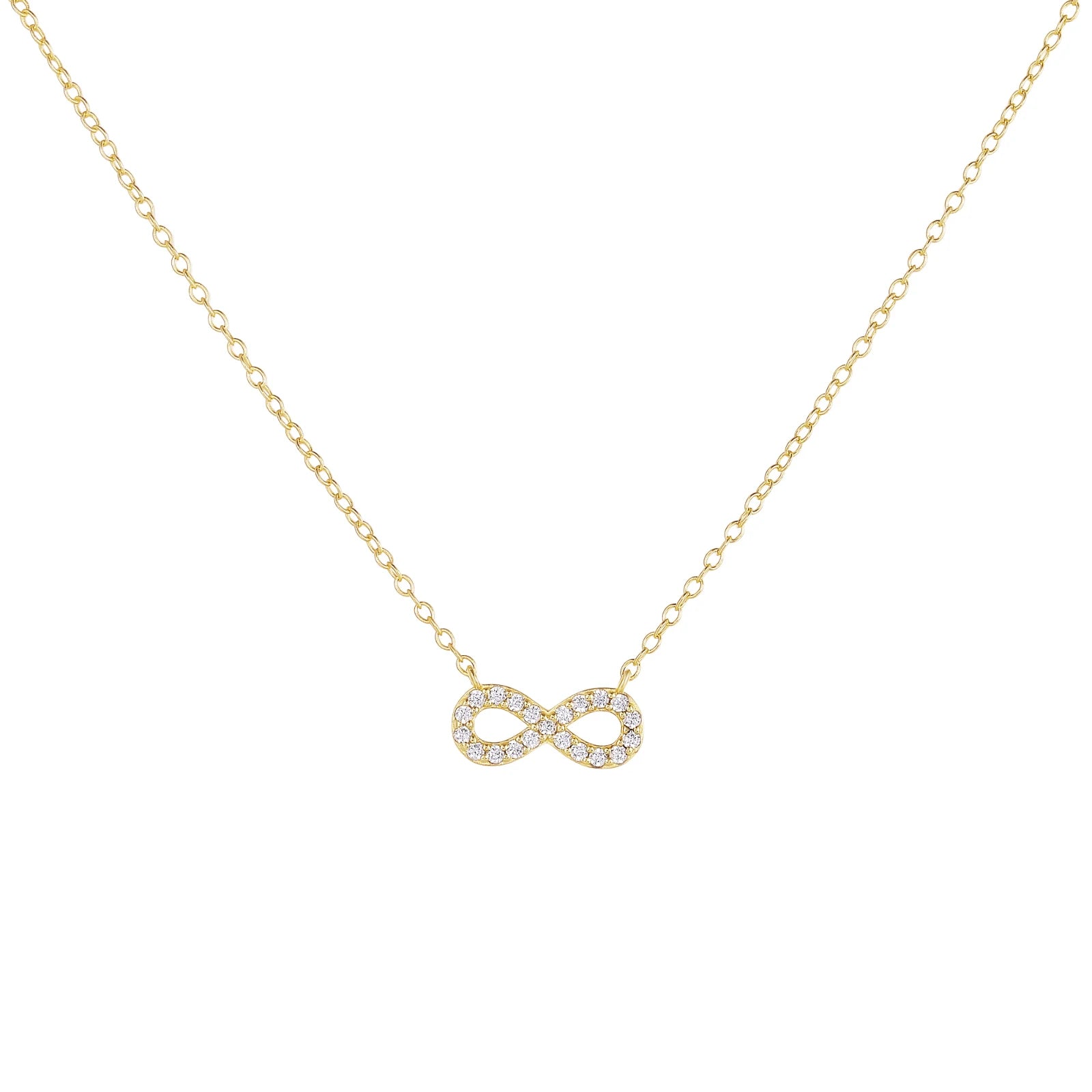 Infinity Pendant Necklace for Women – 925 Sterling Silver with Zircon, Rhodium or Gold Plated, Elegant Gift for Anniversary or Party