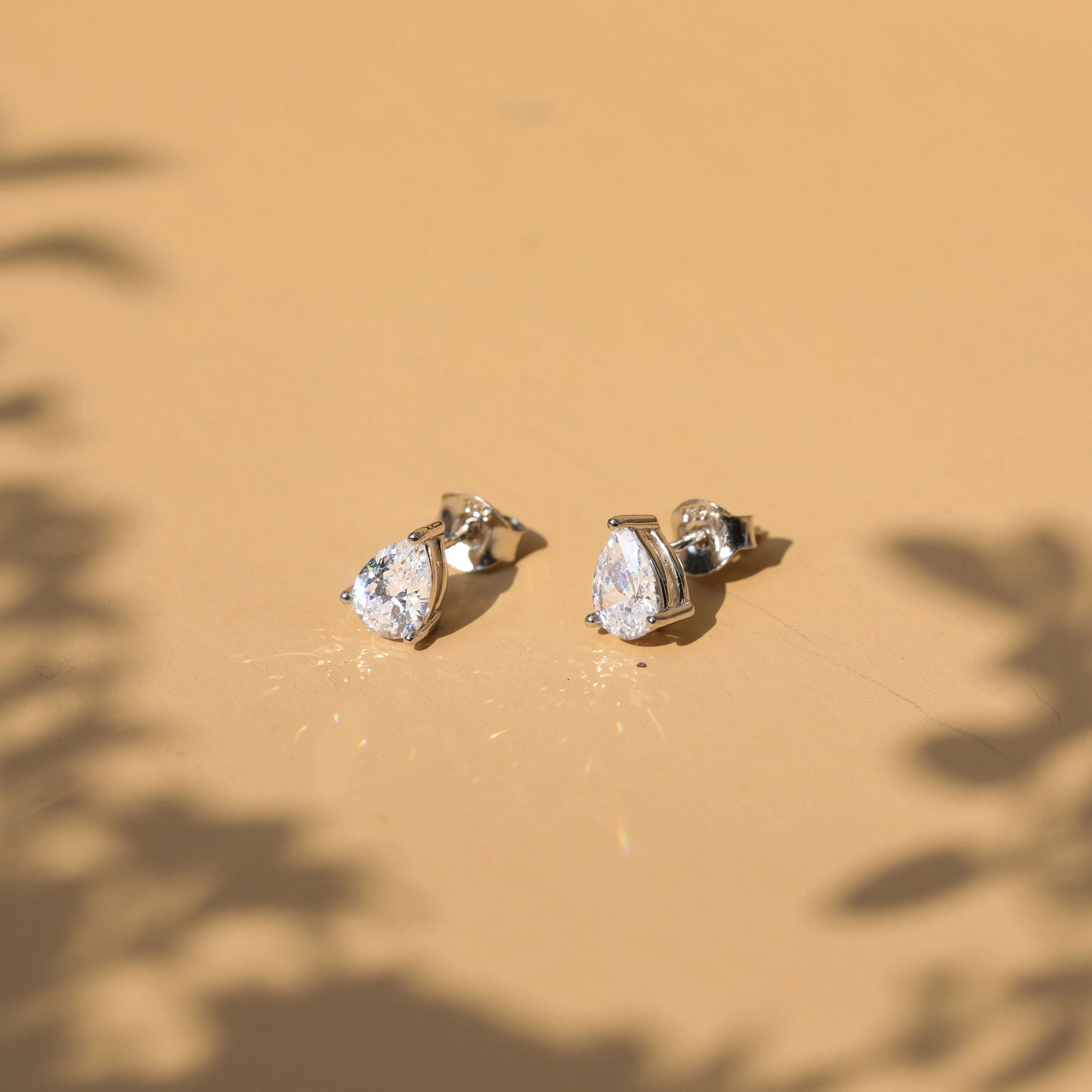 1 Carat Teardrop Cut CZ Stud Earrings for Women – 925 Sterling Silver, Valentine's Day Gift