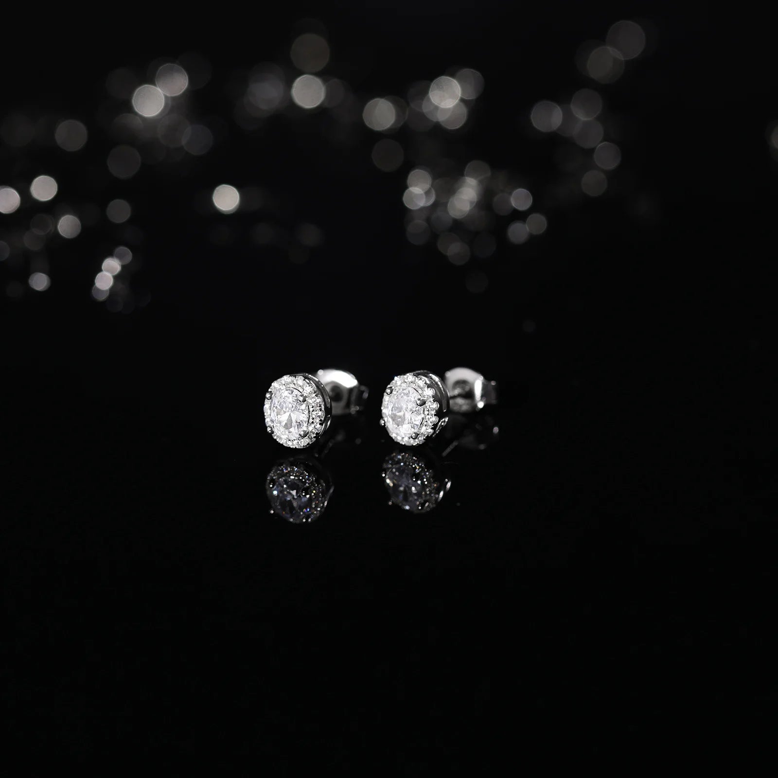 925 Sterling Silver Oval Cut Stud Earrings for Women – 0.5CT Cubic Zirconia, 18K Gold Plated